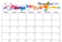November Calendar Image
