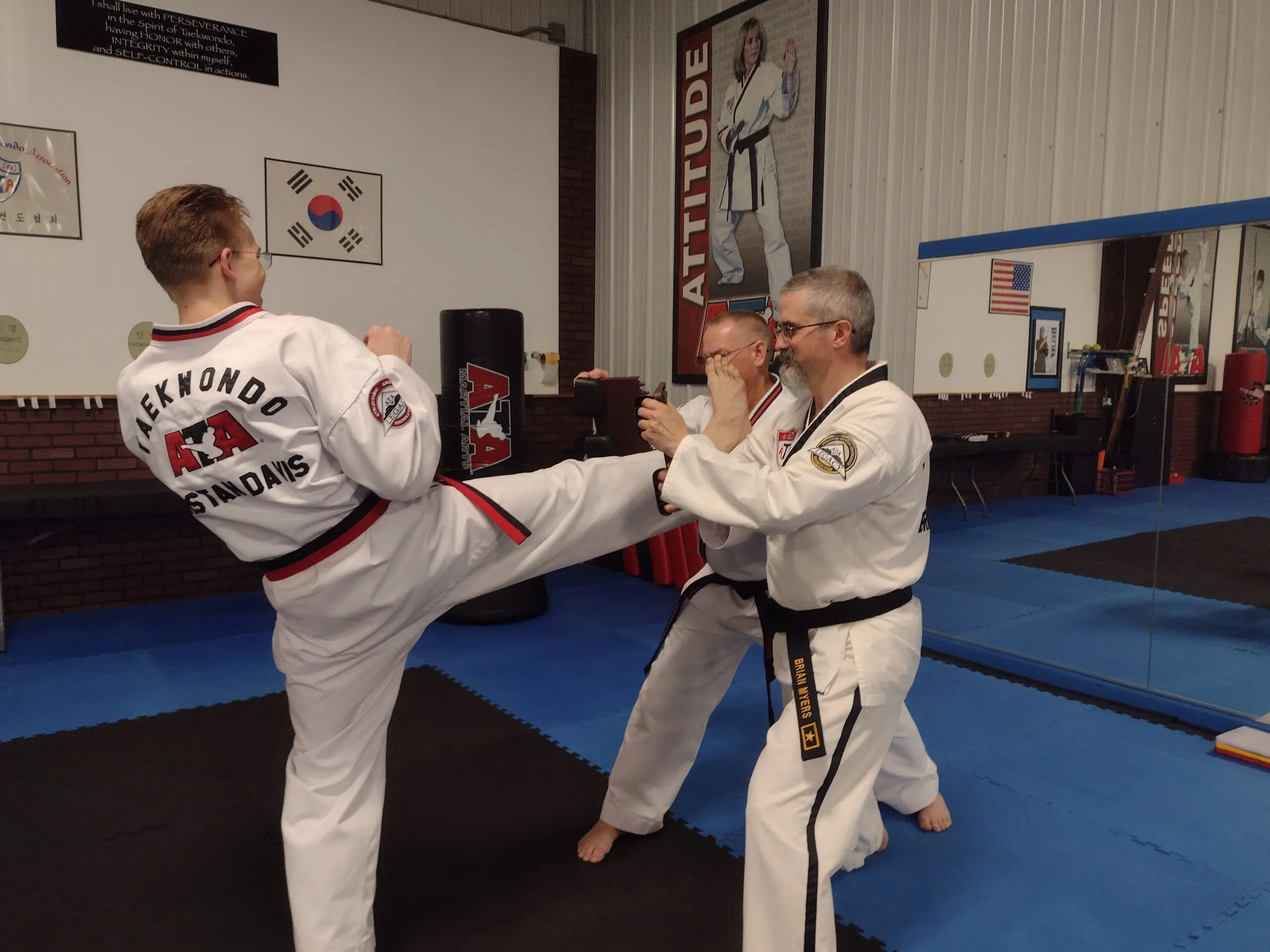 Adult taekwondo offers the advantage of combined physical and mental benefits, fostering overall well-being.